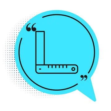 Black line Corner ruler icon isolated on white background. Setsquare, angle Stock Illustration