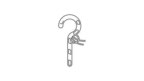 Black line Crook icon isolated on white background. Ancient Egypt symbol Stock Footage 168587254