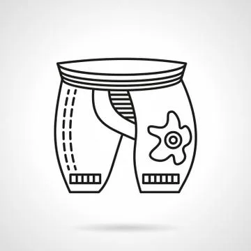 Black line cyclist shorts vector icon Stock Illustration