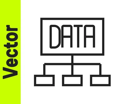 Black line Data analysis icon isolated on white background. Business data Stock Illustration