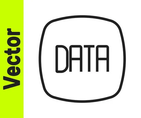 Black line Data analysis icon isolated on white background. Business data Stock Illustration