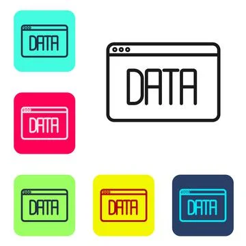 Black line Data analysis icon isolated on white background. Business data Stock Illustration