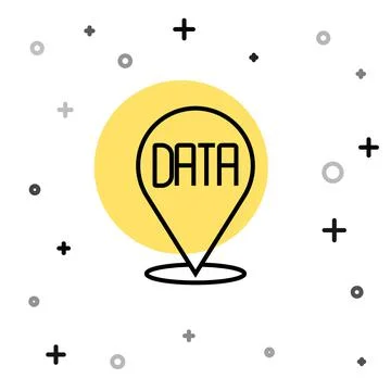 Black line Data analysis icon isolated on white background. Business data ana Stock Illustration