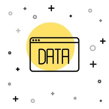 Black line Data analysis icon isolated on white background. Business data Illustrazione stock