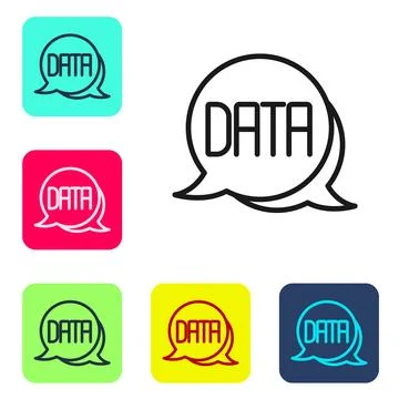 Black line Data analysis icon isolated on white background. Business data a.. イラスト素材