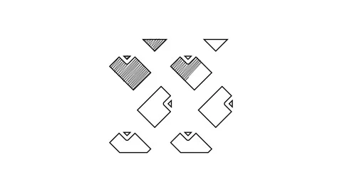 Black line Data stream icon isolated on white background. 4K Video motion Stock Footage 201517499