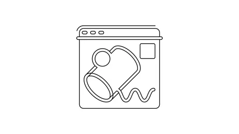 Black line Data visualisation icon isolated on white background. 4K Video motion Stock Footage 159292582