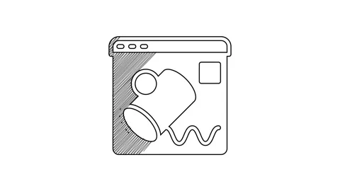 Black line Data visualisation icon isolated on white background. 4K Video motion Stock Footage 201611979