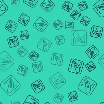 Black line Declaration of independence icon isolated seamless pattern on green 스톡 일러스트