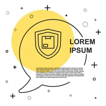 Black line Delivery security with shield icon isolated on white background 스톡 일러스트