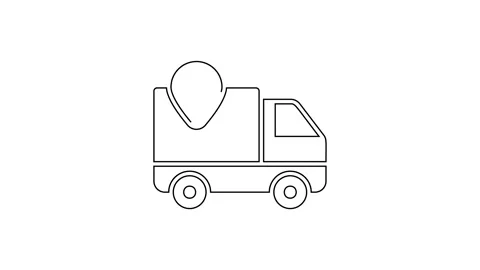 Black line Delivery tracking icon isolated on white background. Parcel tracking Vídeos de archivo 160226512