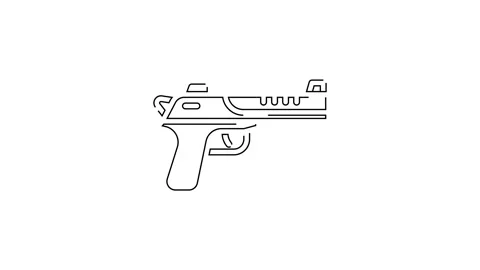 Black line Desert eagle gun icon isolate... | Stock Video | Pond5