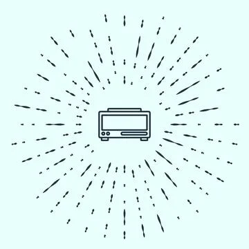 Black line Digital alarm clock icon isolated on grey background. Electronic Stock Illustration