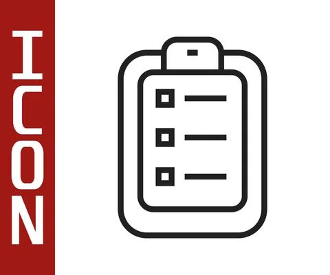 Black line To do list or planning icon isolated on white background. Vector Stock Illustration