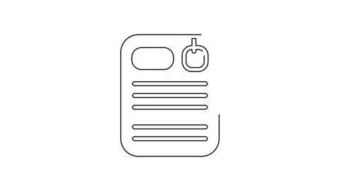 Black line Dossier folder icon isolated on white background. 4K Video motion Video stock 154744135