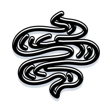 Black line drawing digestive system anatomy symbol Stock Illustration