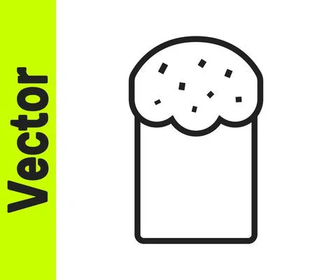 Black line Easter cake icon isolated on white background. Happy Easter. Vector Stock Illustration