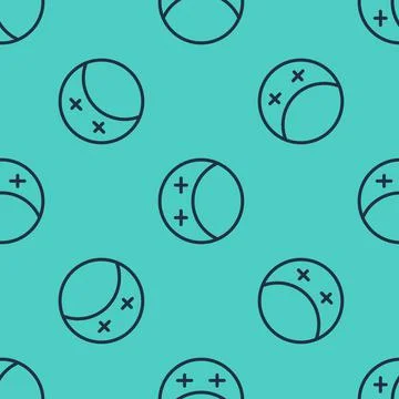 Black line Eclipse of the sun icon isolated seamless pattern on green background Illustrazione stock