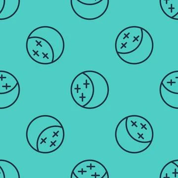 Black line Eclipse of the sun icon isolated seamless pattern on green background Ilustração Stock