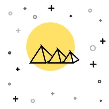 Black line Egypt pyramids icon isolated on white background. Symbol of anci.. Stock Illustration