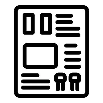 Black line electrical panel icon isolated on white background Stock Illustration