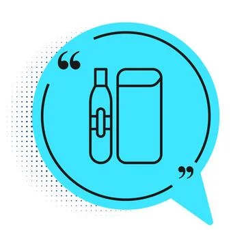 Black line Electronic cigarette icon isolated on white background. Vape smo.. Stock Illustration