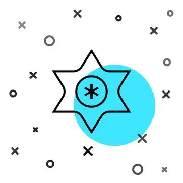 Black line Falling star icon isolated on white background. Meteoroid, meteorite Stock Illustration