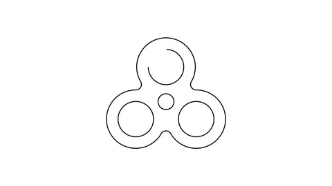 Black line Fidget spinner icon isolated on white background. Stress relieving Stock Footage 159294963