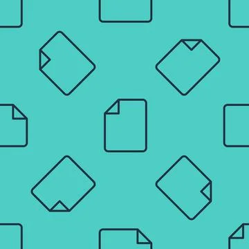 Black line File document icon isolated seamless pattern on green background Illustrazione stock