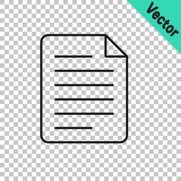 Black line File document icon isolated on transparent background. Checklist icon Stock Illustration