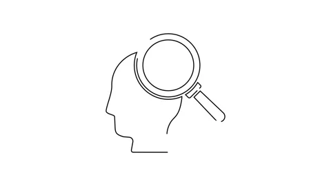 Black line Finding a problem in psychology icon isolated on white background. 4K Stock Footage 139383690