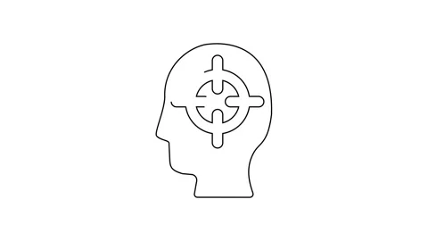 Black line Finding a problem in psychology icon isolated on white background. 4K Stock Footage 139384232