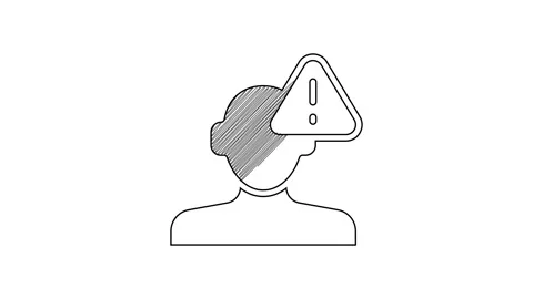Black line Finding a problem in psychology icon isolated on white background. 4K Stock Footage 201621359