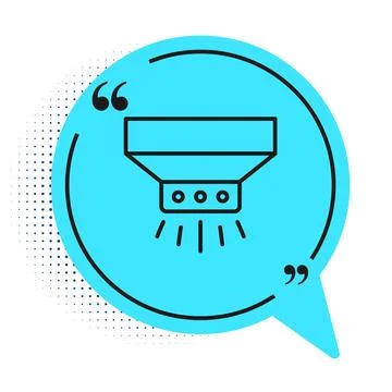 Black line Fire sprinkler system icon isolated on white background. Sprinkl.. Stock Illustration