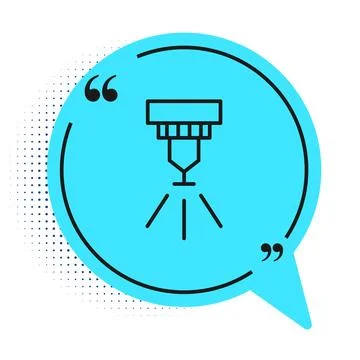 Black line Fire sprinkler system icon isolated on white background. Sprinkl.. Stock Illustration