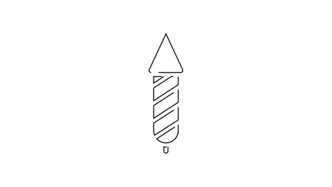 Black line Firework rocket icon isolated on white background. Concept of fun Stock Footage 138982560
