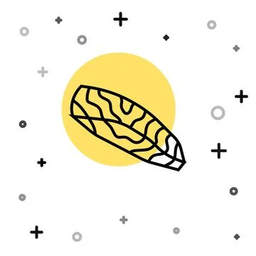 Black line Fish steak icon isolated on white background. Random dynamic shape Stock Illustration
