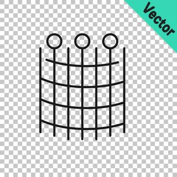 Black line Fishing net pattern icon isolated on transparent background. Fishing Stock Illustration