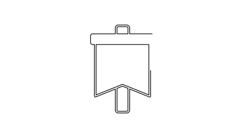 Black line Flag icon isolated on white background. Victory, winning and conquer Stock Footage 160289719
