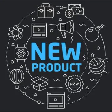 Black Line Flat Circle illustration new product Stock Illustration