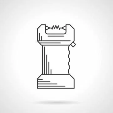 Black line flat vector icon for taser Flat black contour vector icon for s... Stock Photos