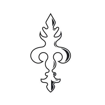 Black line fleur de lis icon vector element concept design イラスト素材