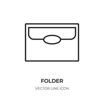Black line folder icon directory file sign vector Stock Illustration