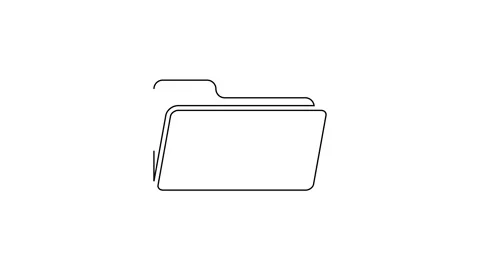 Black line Folder icon isolated on white background. 4K Video motion graphic Video stock 160219428