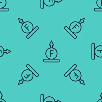 Black line Force of physic formula calculation icon isolated seamless pattern on Stock Illustration