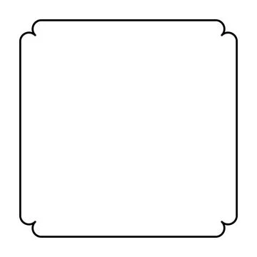 Black line frame with decorative convex rounded corners Stock Illustration