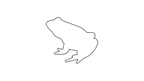 Black line Frog icon isolated on white background. Animal symbol. 4K Video Stock Footage 139383222