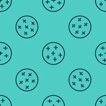 Black line Full moon icon isolated seamless pattern on green background. Cloudy Stock Illustration