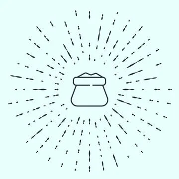 Black line Full sack icon isolated on grey background. Abstract circle random Stock Illustration