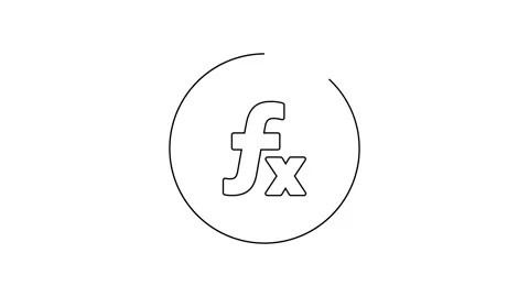 Black line Function mathematical symbol icon isolated on white background. 4K Stock Footage 154732164